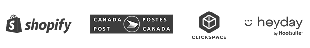 Shopify, Canada Post, Clickspace, Heyday by Hootsuite